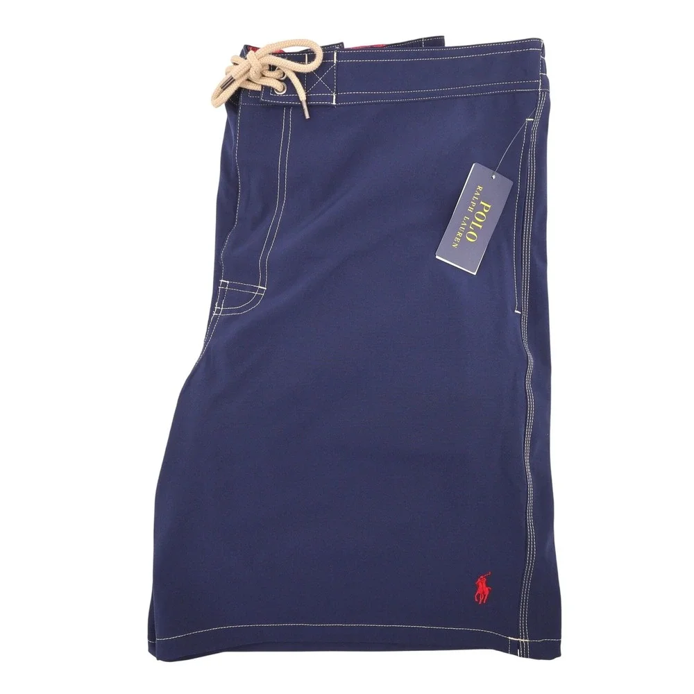 NEW Polo Ralph Lauren Core Replen Swim Trunks Mesh Liner Navy Blue Mens XXL